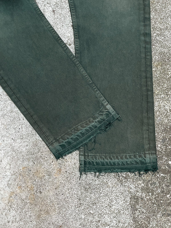 1990s Levi’s Sun Faded Green 501 Released Hem (30X28)