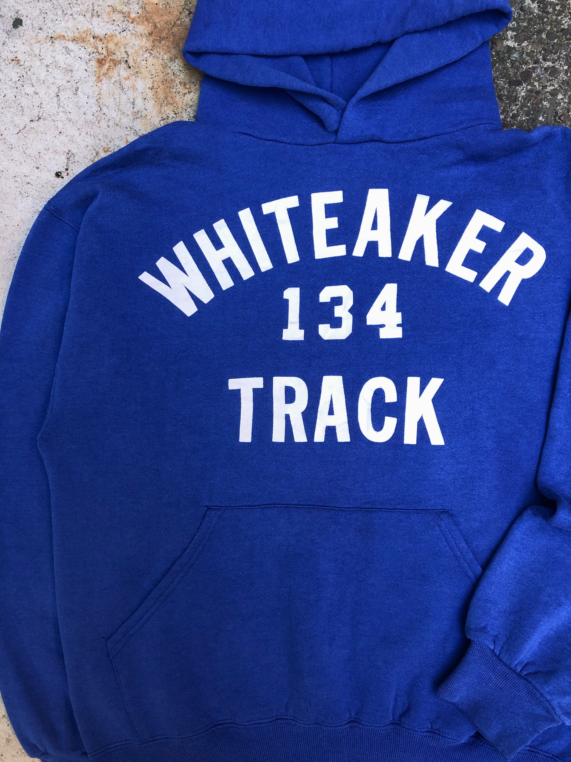 1990s Russell Faded Royal Blue “Whiteaker Track” Hoodie