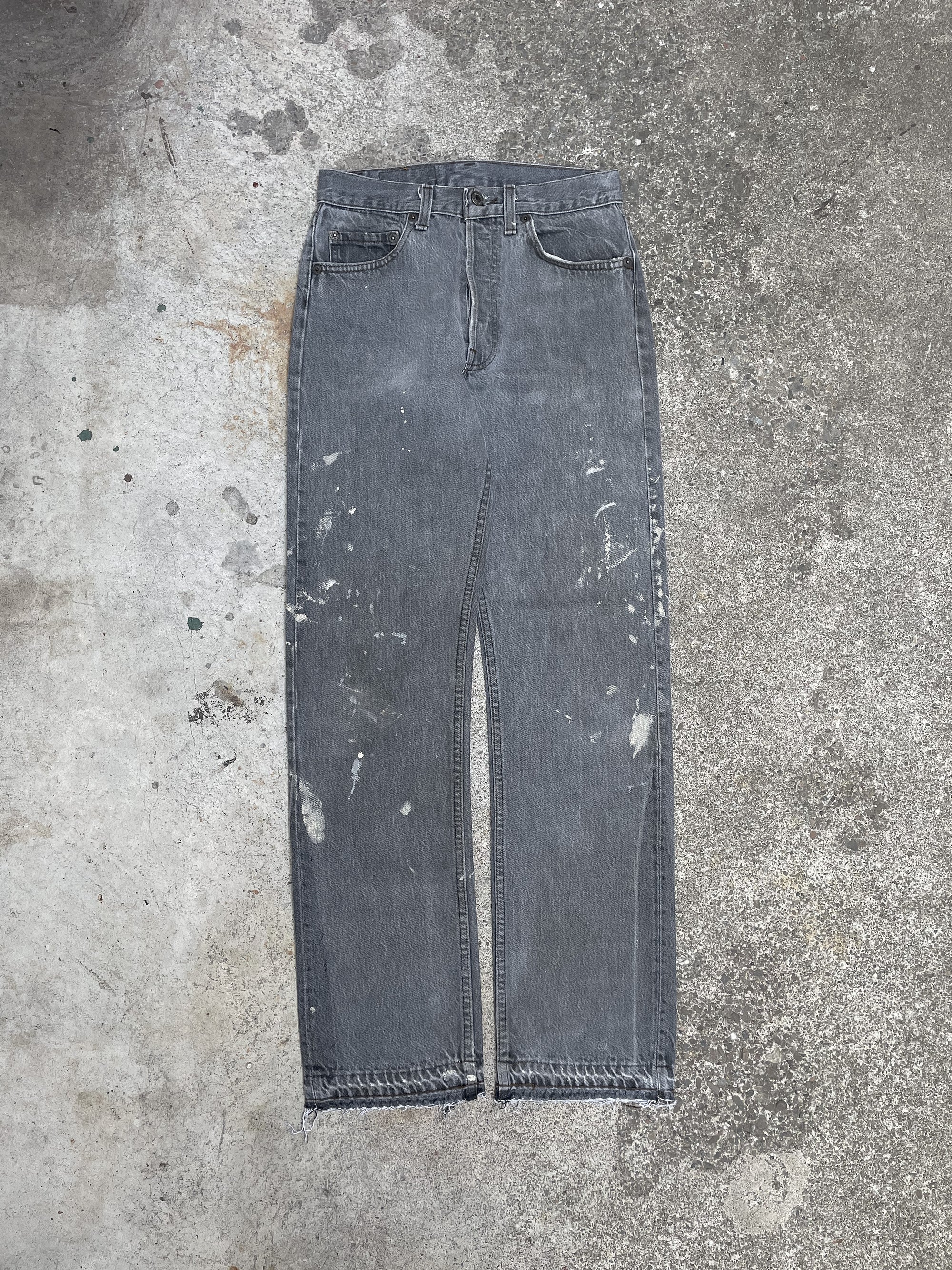 1980s Levi’s Painted Faded Grey 501 Released Hem (26X30)