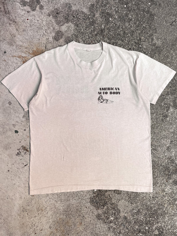 1980s “American Auto Body” Cream Single Stitched Tee