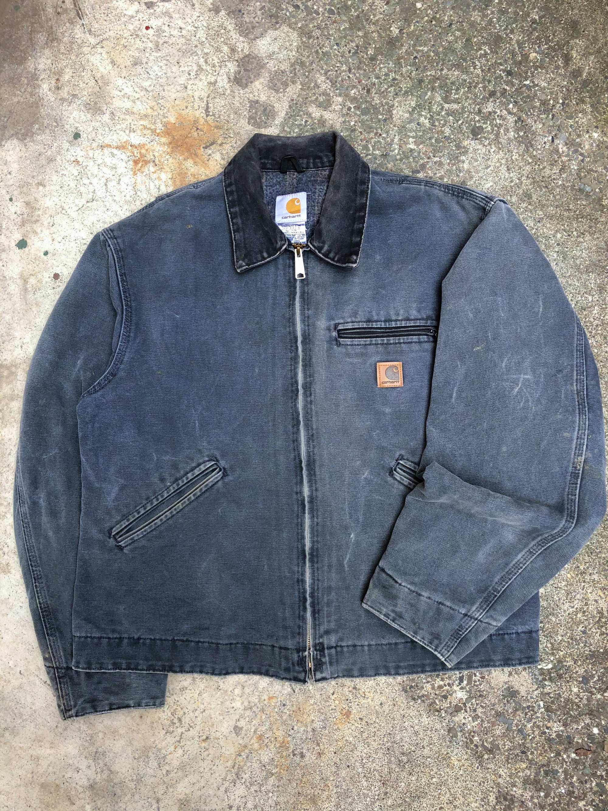 1990s Carhartt Faded Petrol Blue Lined Work Jacket (M/L)