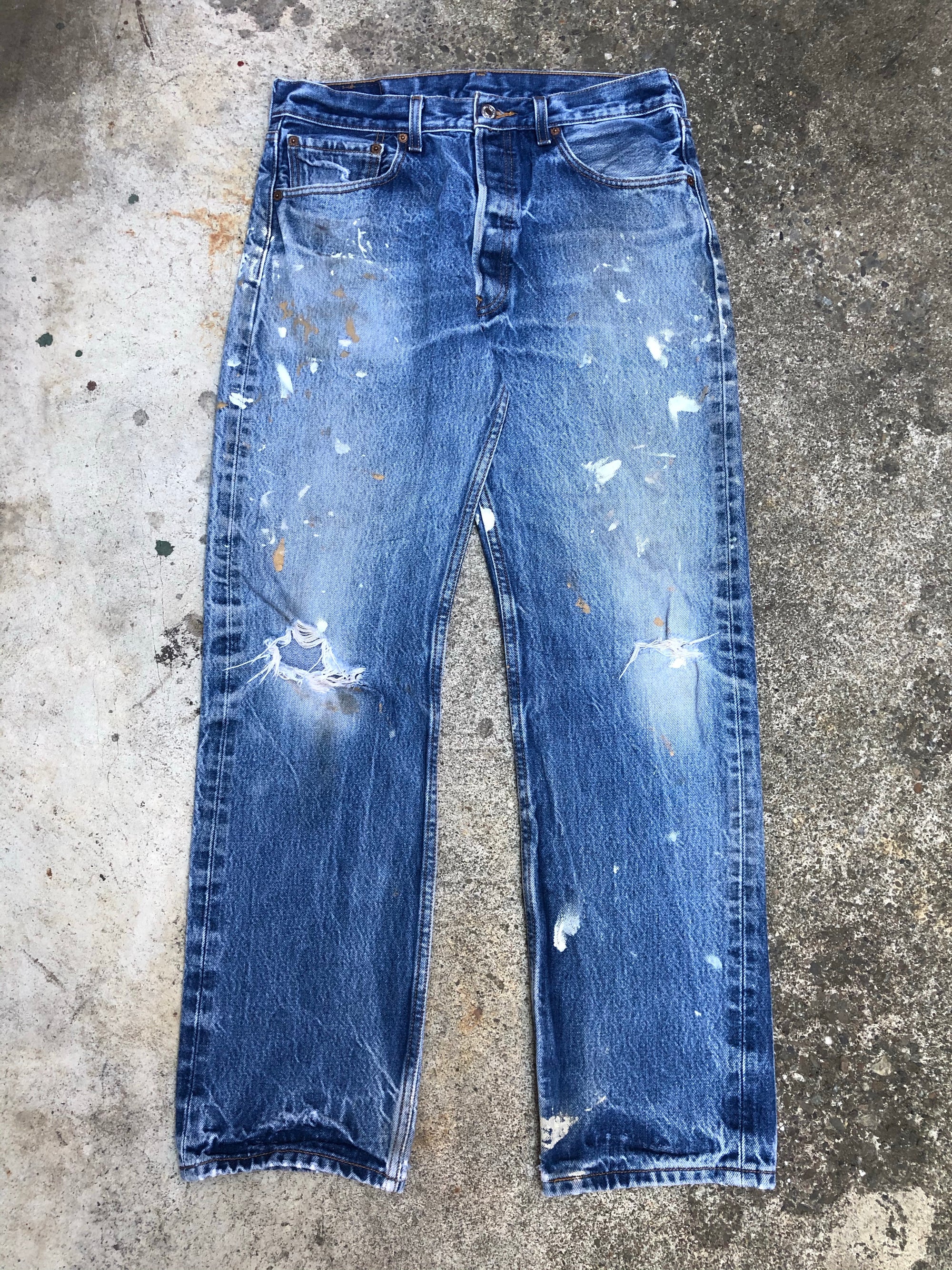 1990s Levis 501 Worn In Blue Painter (31X29)