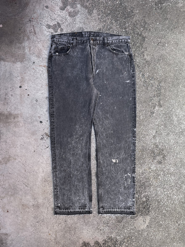 1980s Levi’s Faded Charcoal 501 Released Hem (36X30)