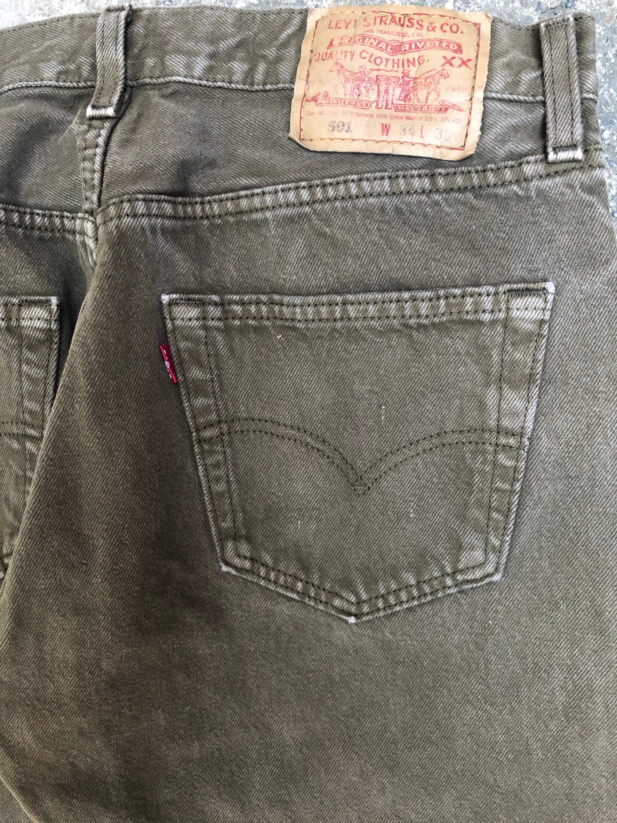 1990s Levis Dark Olive 501 (32X29)