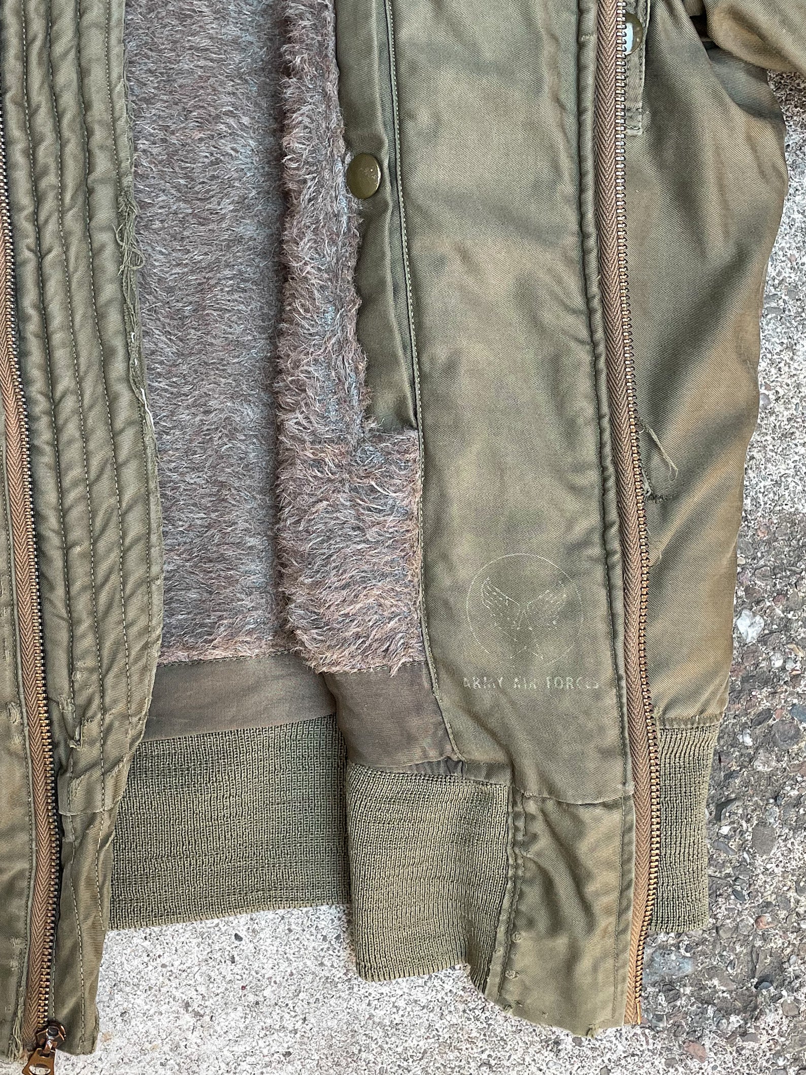 1940s WWII USAAF B-15 Flight Jacket (S/M) – DAMAGED GLITTER
