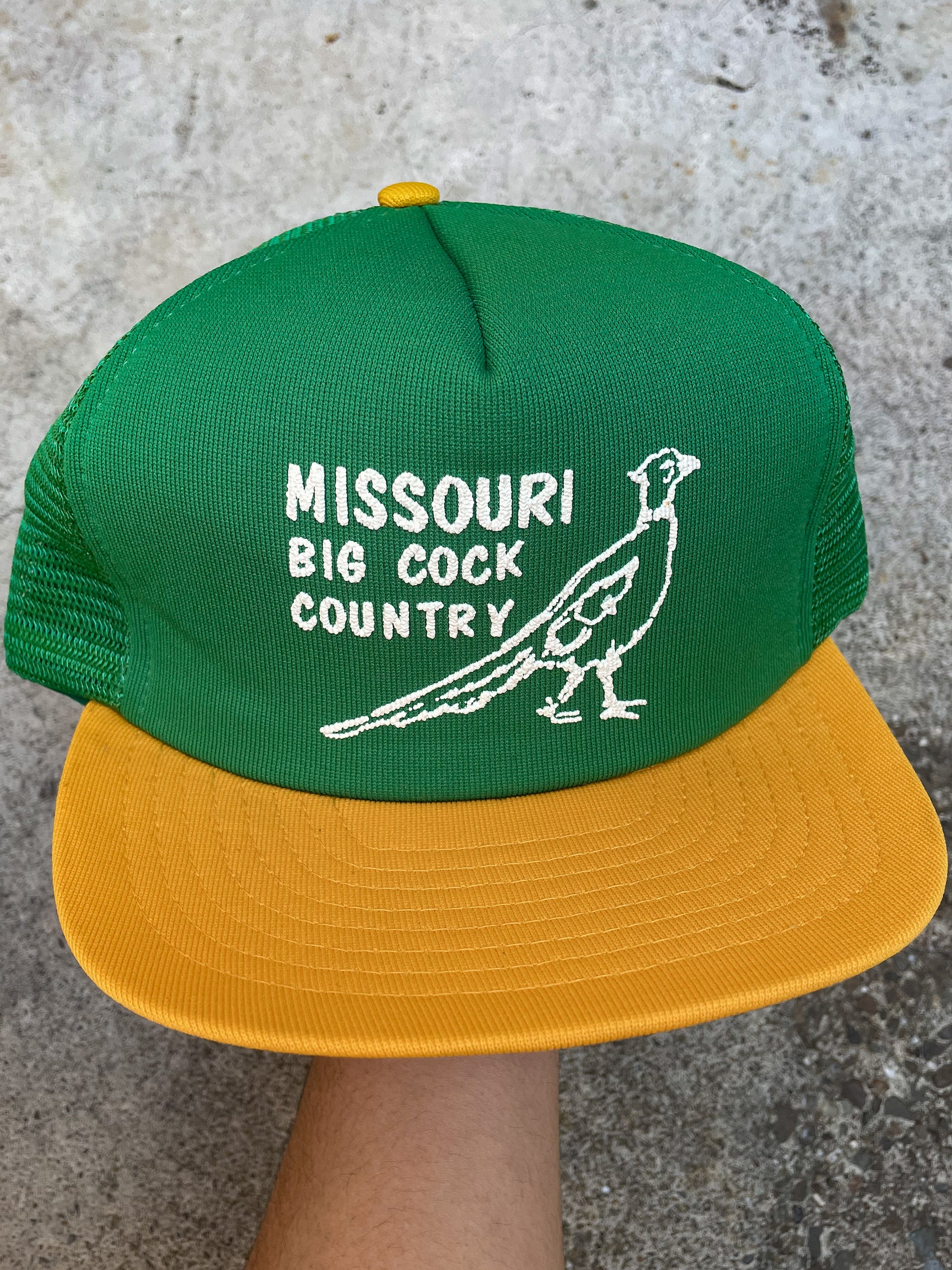 1980s/90s “Missouri Big Cock Country” Trucker Hat – DAMAGED GLITTER