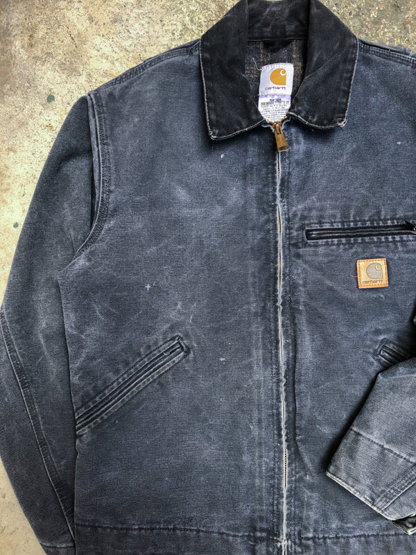 1990s Carhartt Faded Petrol Blue Lined Work Jacket (S)