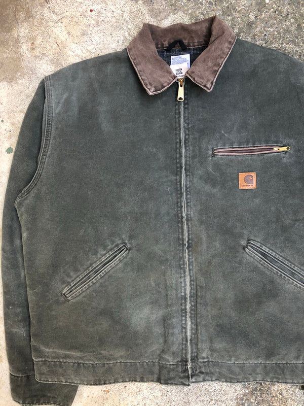 1990s Carhartt Moss Green Lined Work Jacket (XL)