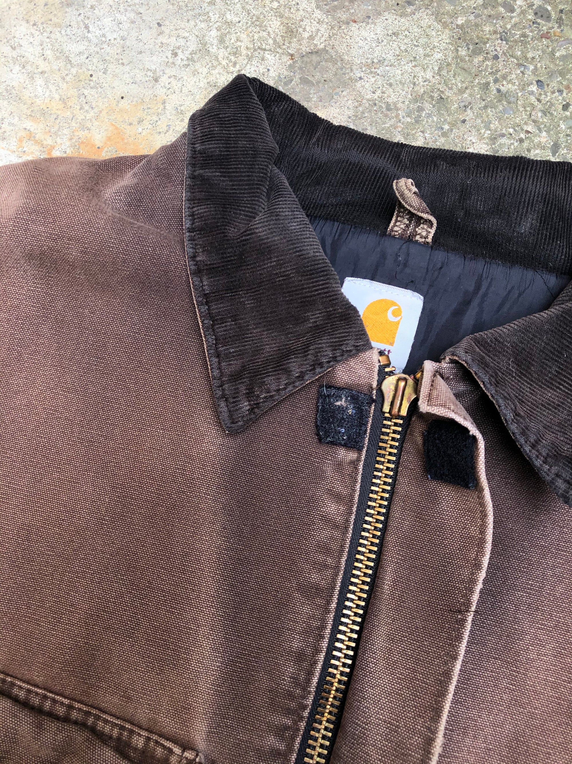 1990s Carhartt Faded Dark Brown Quilted Arctic Jacket (XXL)