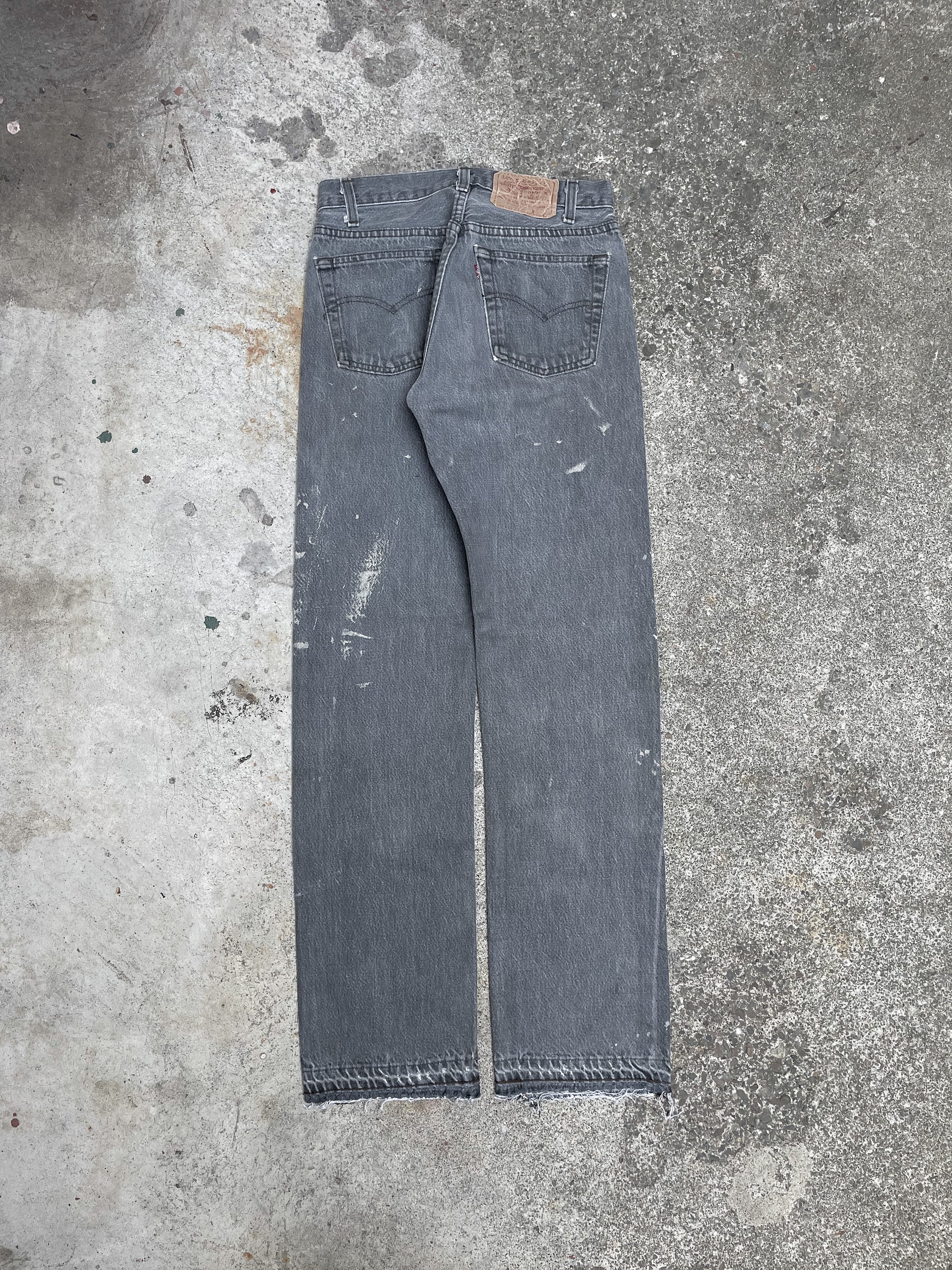 1980s Levi’s Painted Faded Grey 501 Released Hem (26X30)