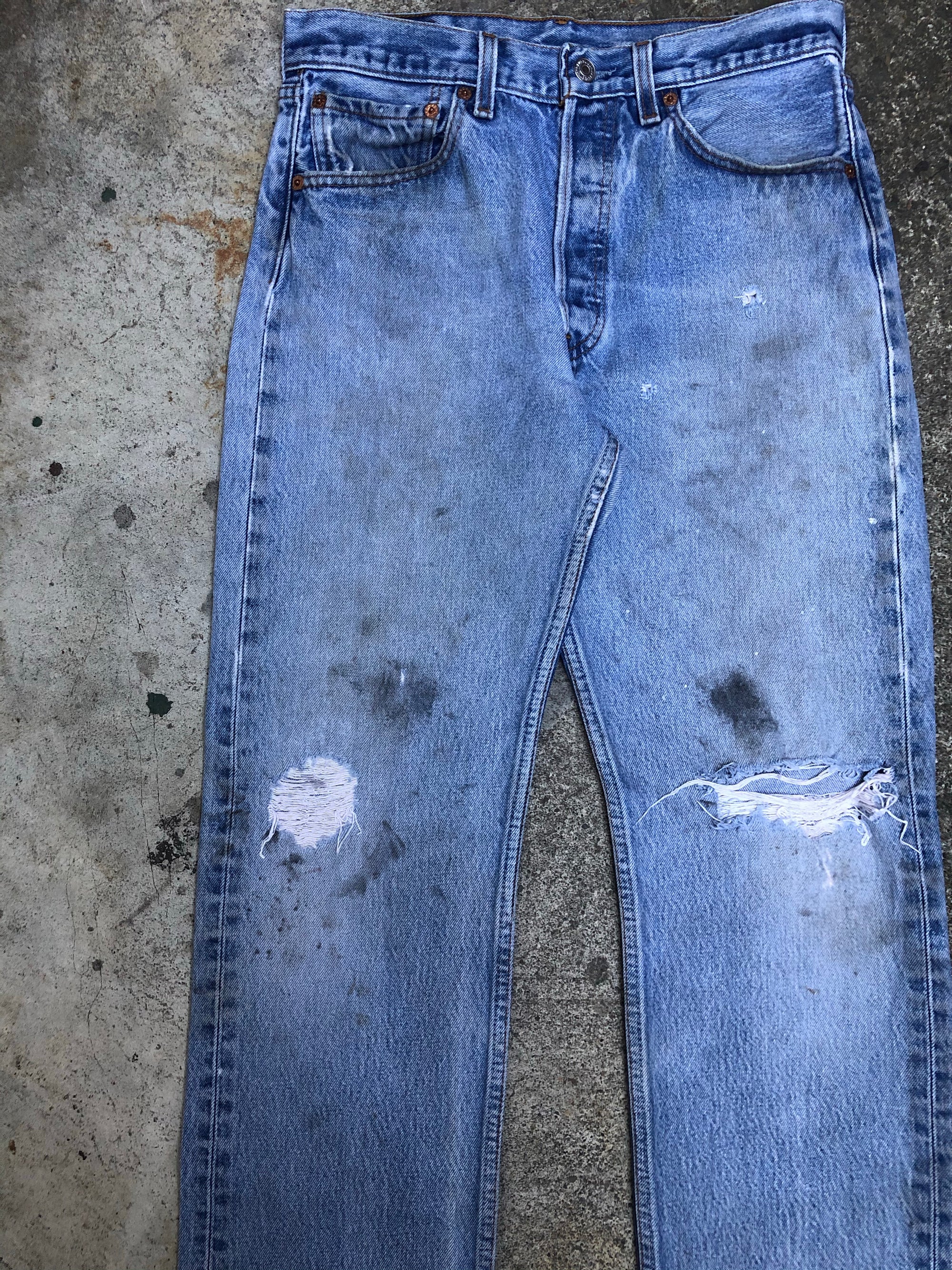 1990s Levis Worn In Blue 501XX (30X30)