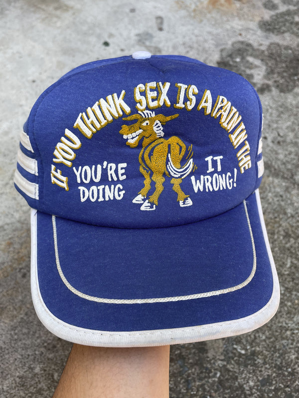 1980s “You’re Doing It Wrong!” Three Stripe Trucker Hat