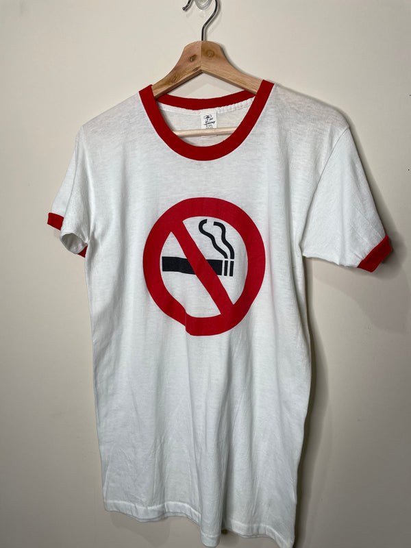 1980s “No Smoking” Single Stitched Ringer Tee