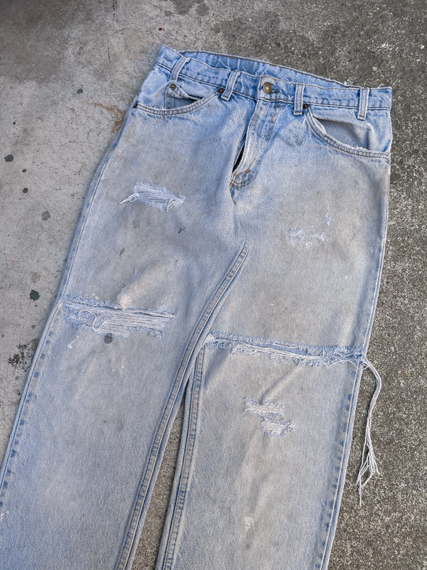 1980s Orange Tab Levi’s Distressed Faded Blue 506 (30X32)