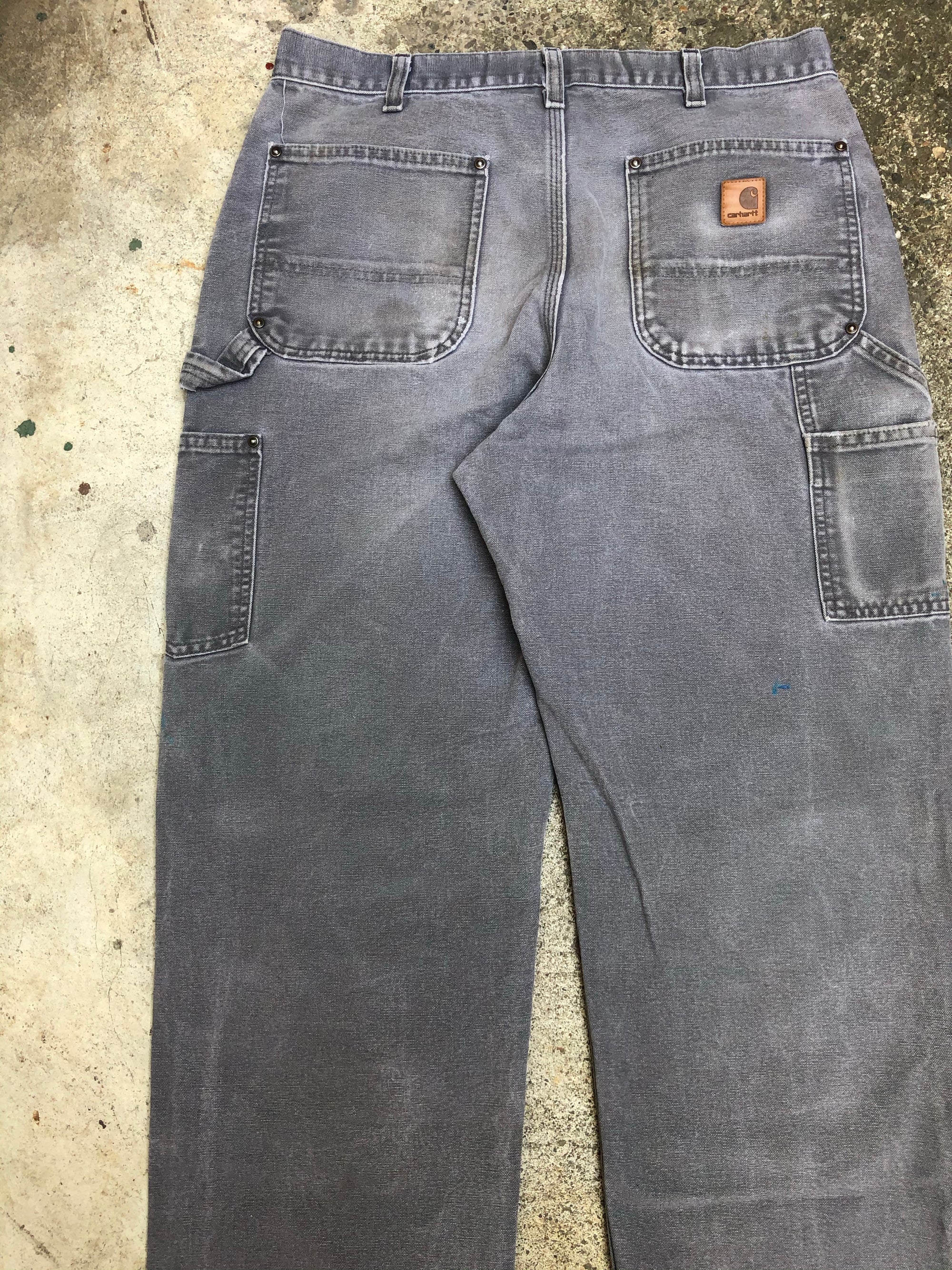 Carhartt B136 Gravel Grey Double Front Knee Work Pants (33X32)