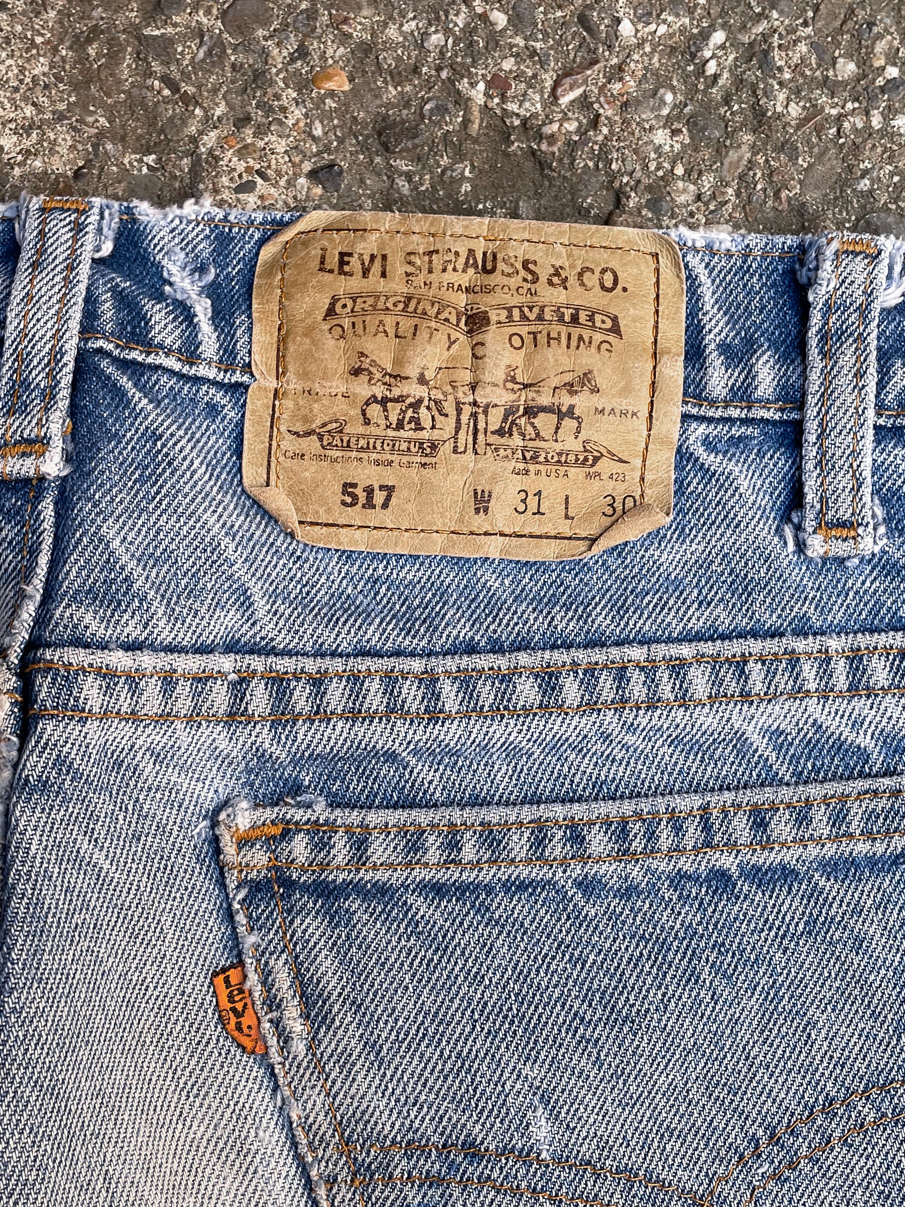 1990s Orange Tab Levi’s Distressed Blue 517 (28X28)