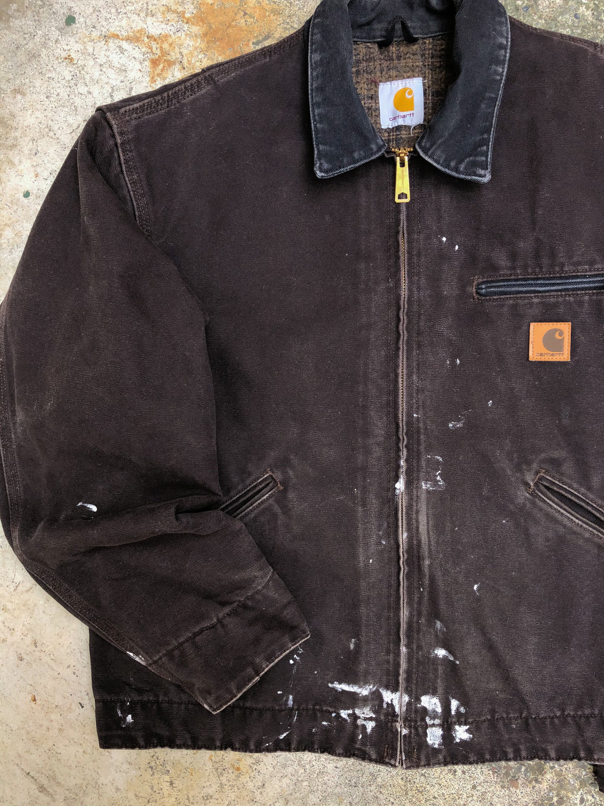 Vintage Carhartt Painted Dark Brown Lined Work Jacket (M/L)