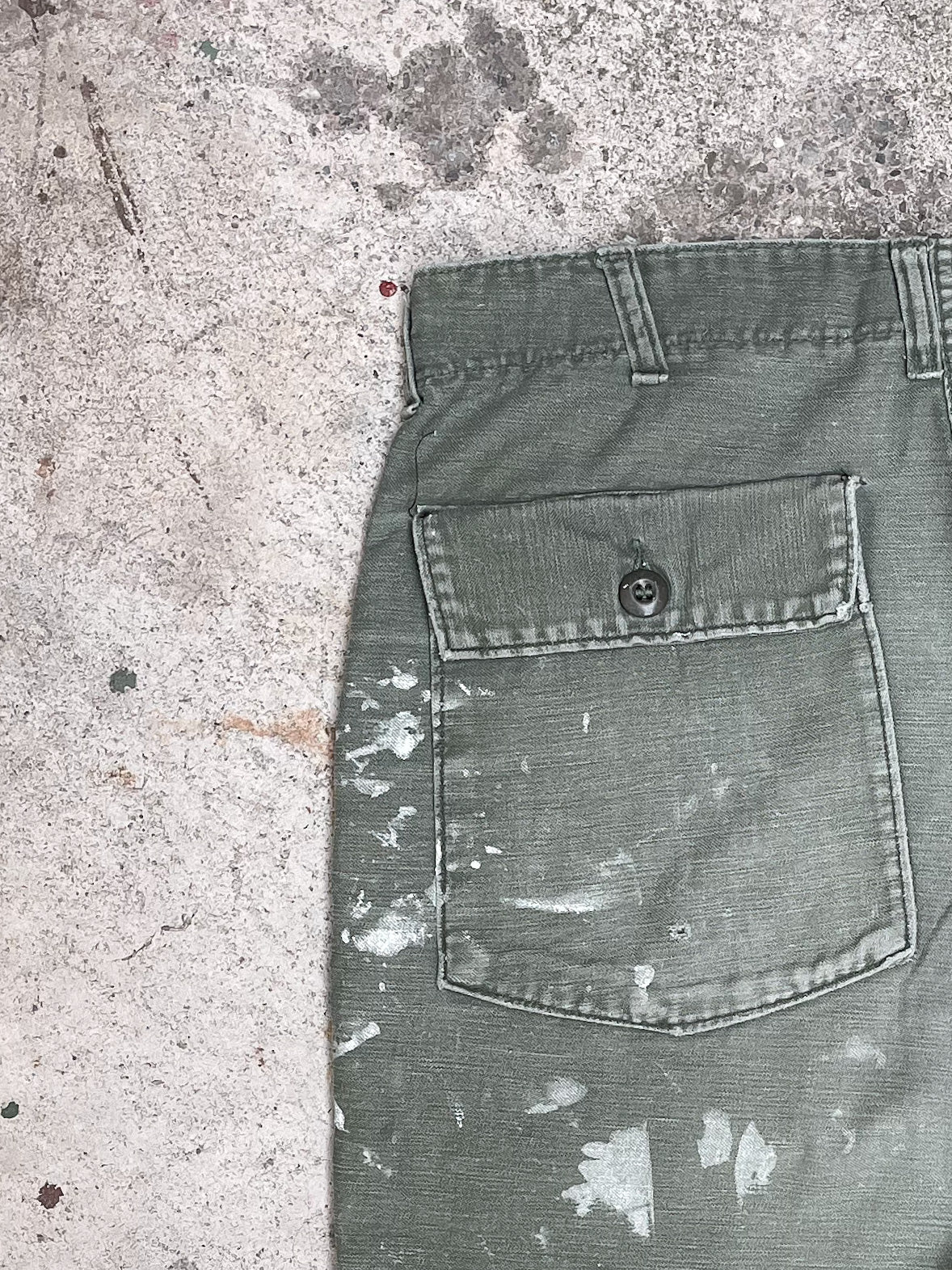 1960s Painted Faded OG-107 Military Pants (32X28)