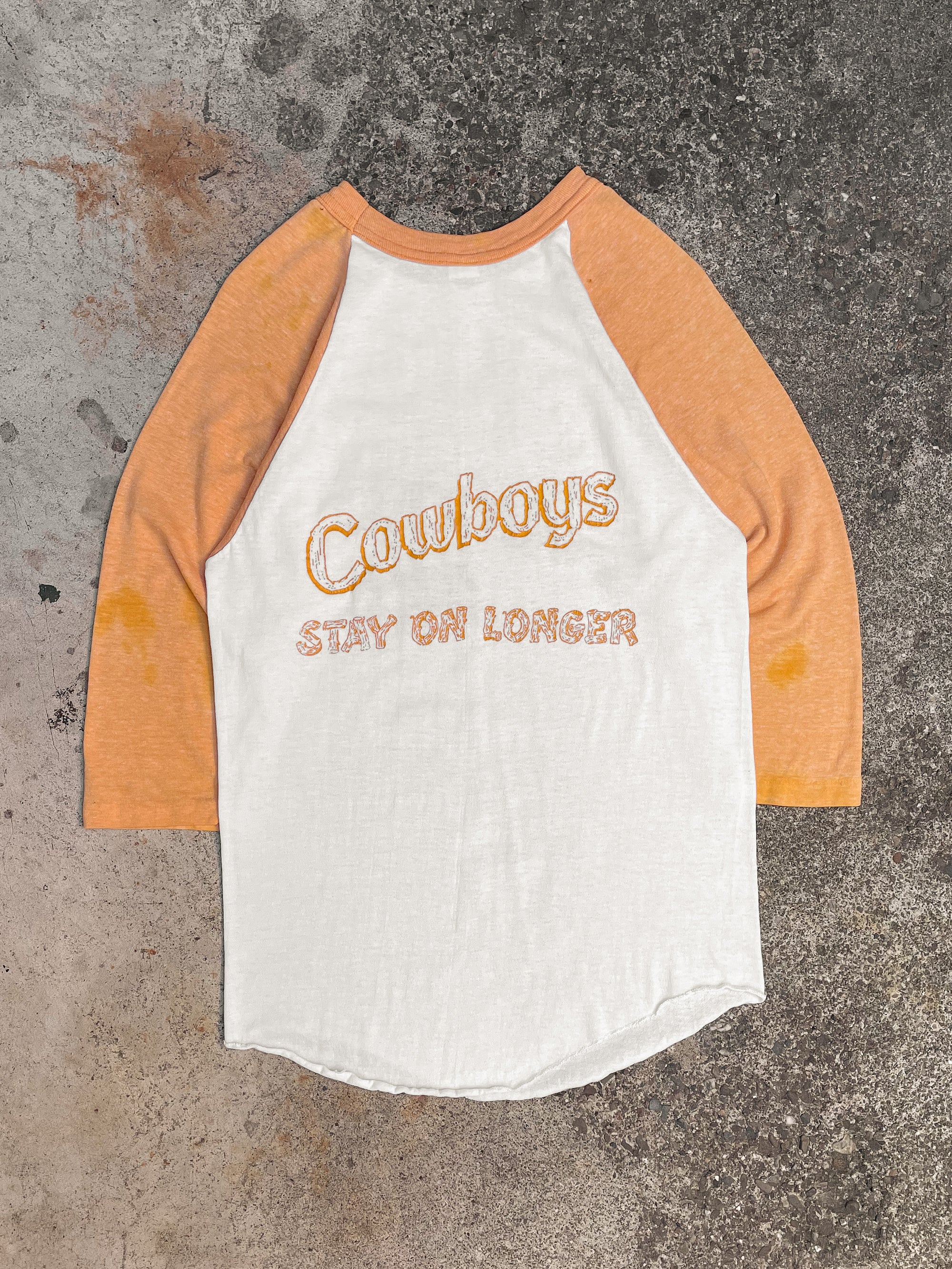 1970s “Cowboys Stay On Longer” Raglan Tee (S)