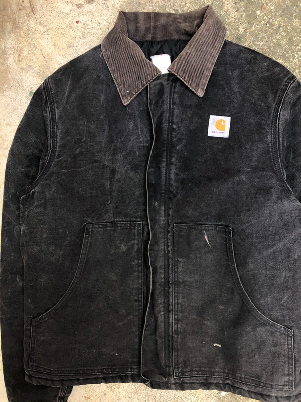 1990s Carhartt Faded Black Quilted Arctic Jacket (L)