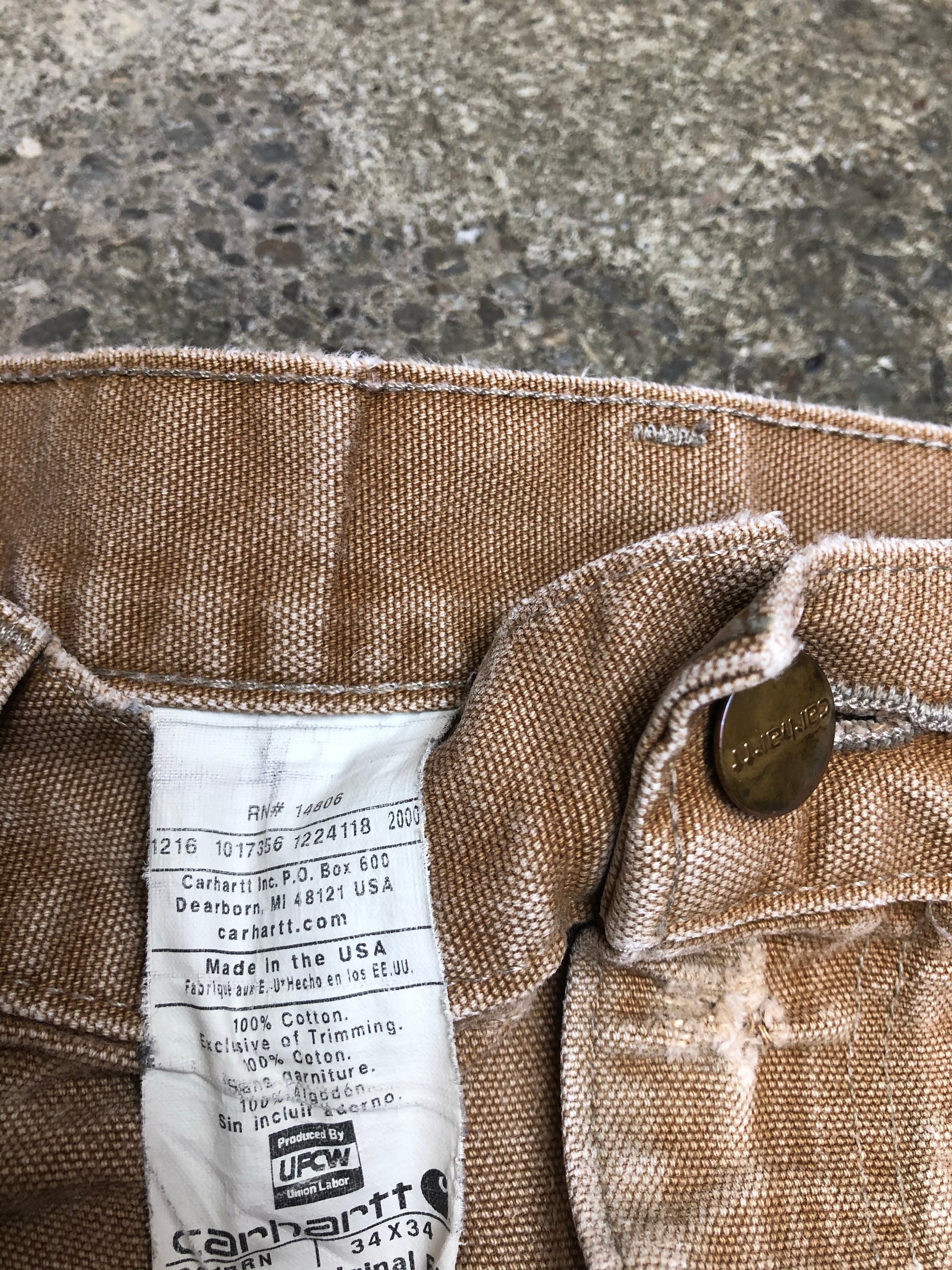 Carhartt B01 Tan Double Front Knee Work Pants (32X32)