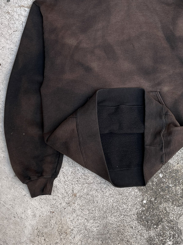 Vintage Sun Faded Black Blank Hoodie