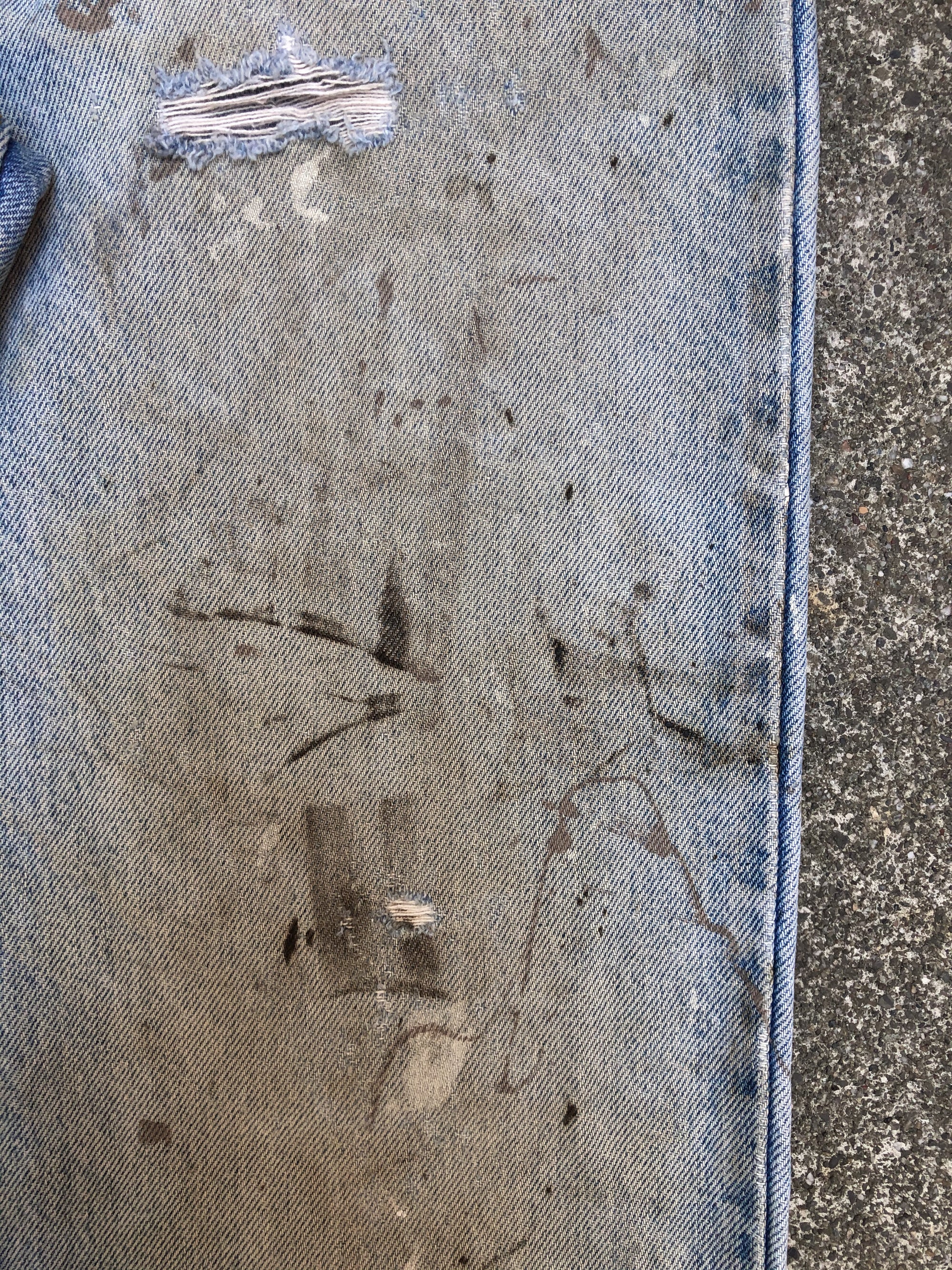 1990s Levis Painted Faded Dirty Wash Blue 506 (31X32)