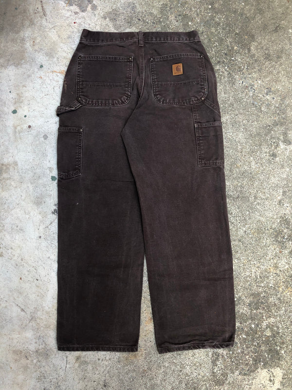 Carhartt B136 Dark Brown Double Front Knee Work Pants (30X28)