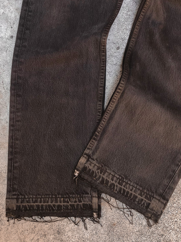 1990s Levis Faded Chocolate Brown 501 Released Hem (33X29)