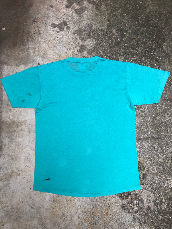 1990s Faded Aqua “Proud Cut Saloon” Tee