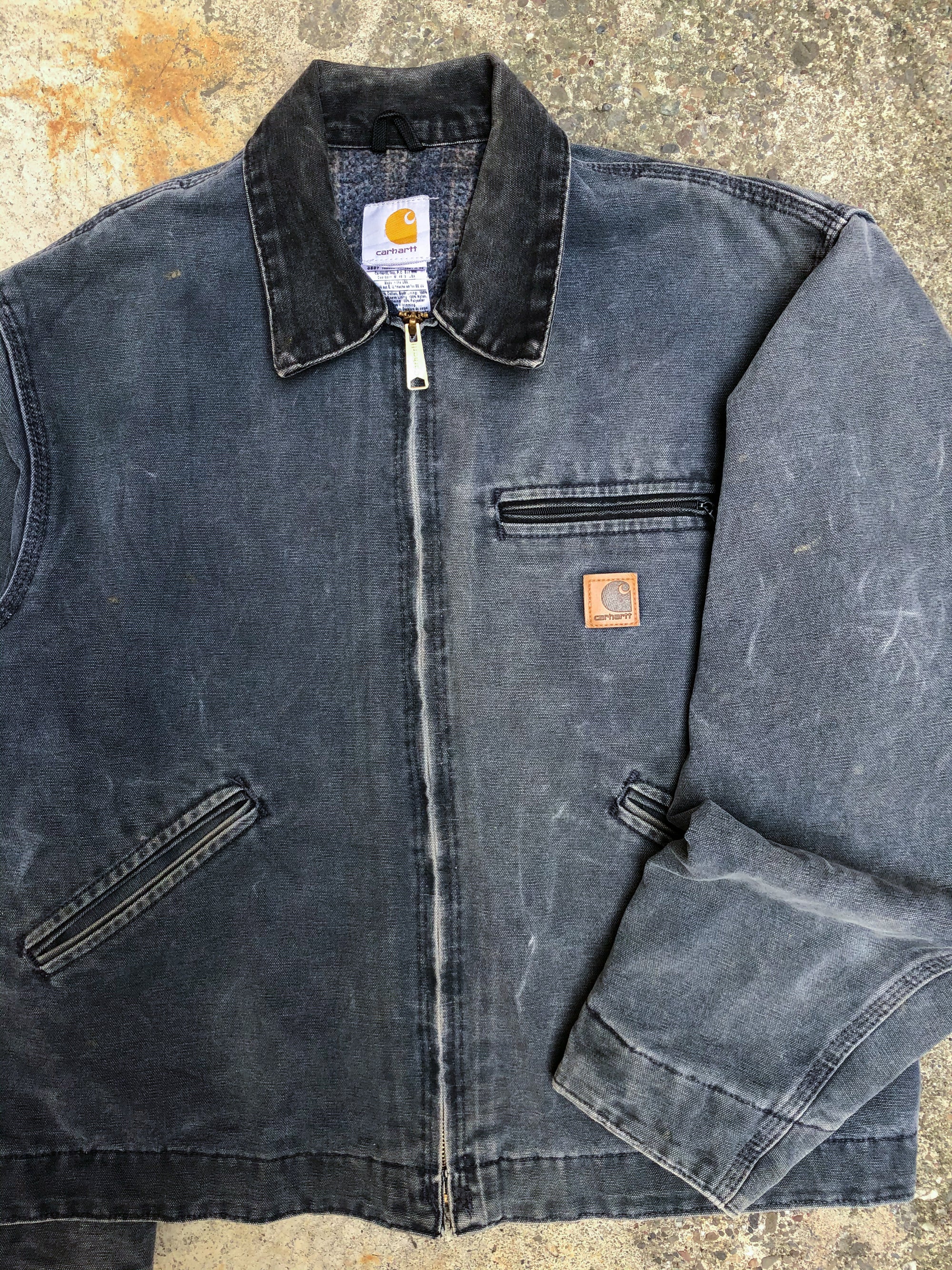 1990s Carhartt Faded Petrol Blue Lined Work Jacket (M/L)