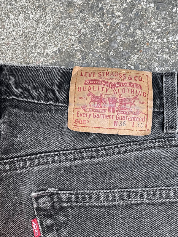 Vintage Levi’s Faded Black 505 Released Hem (34X29)