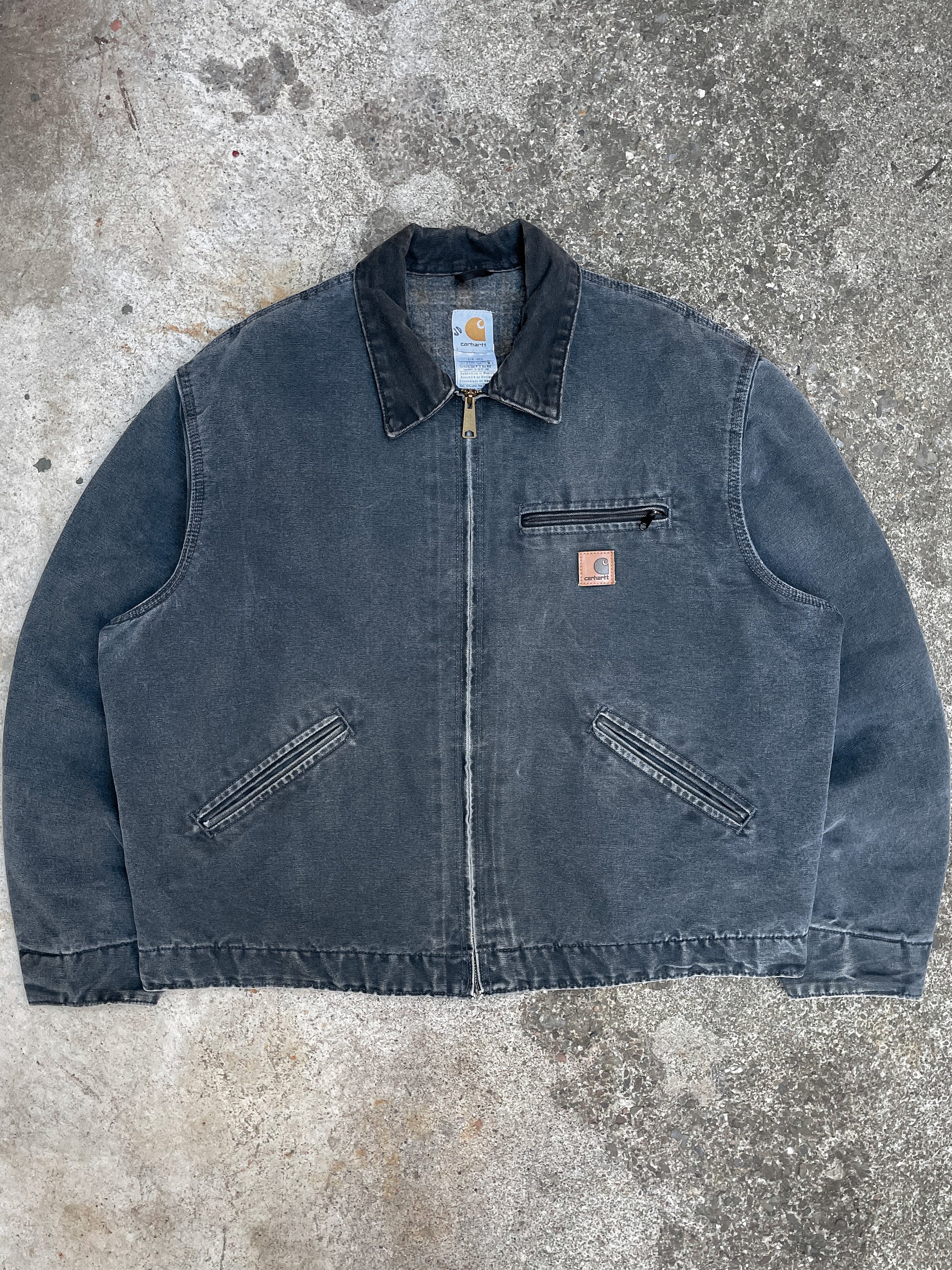 Vintage Carhartt Faded Petrol Blue Lined Work Jacket (XL)