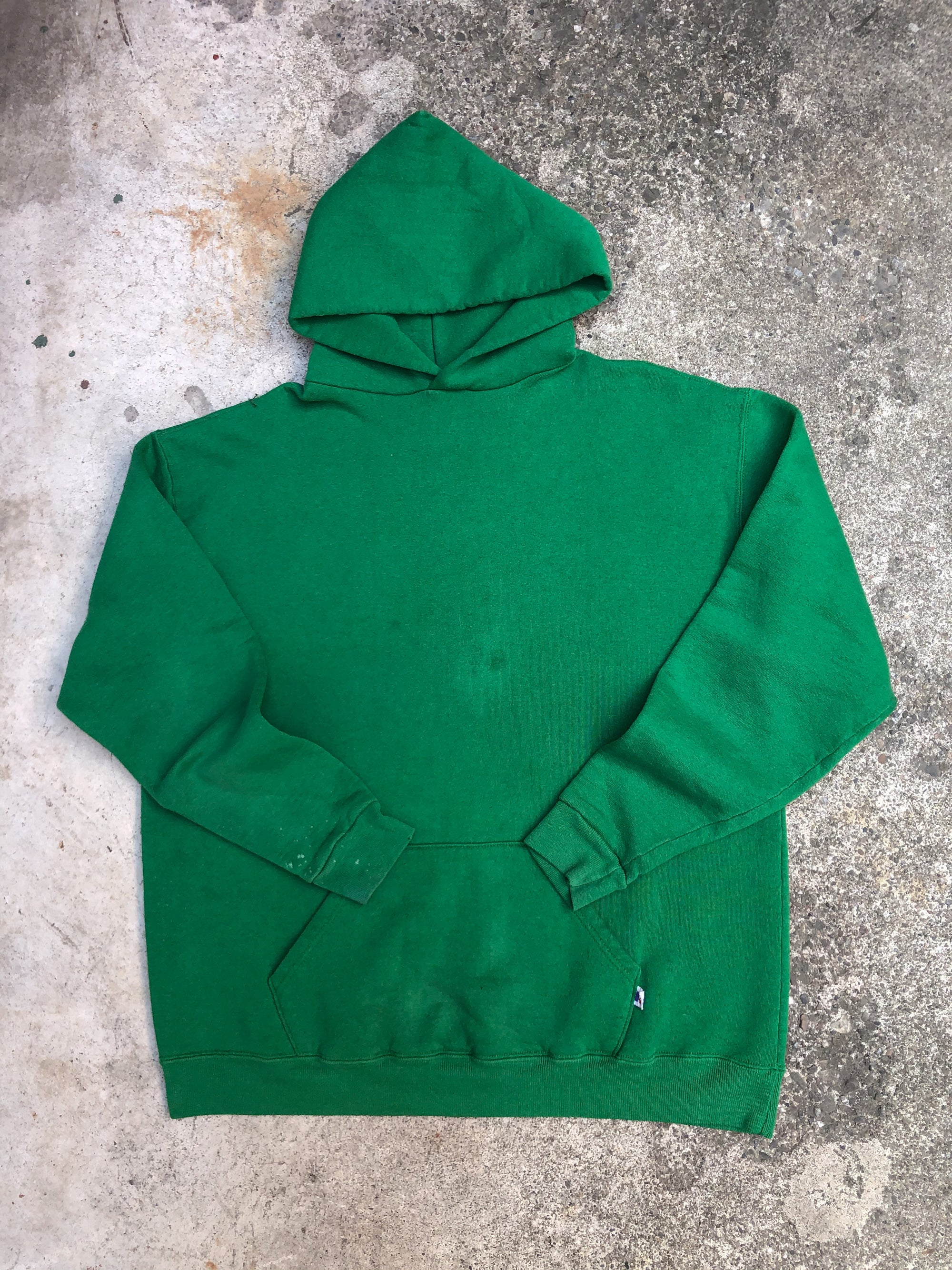 1980s Russell Faded Green Blank Hoodie