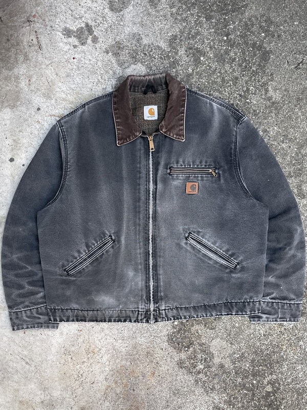 Carhartt Faded Black Lined Work Jacket (XL)