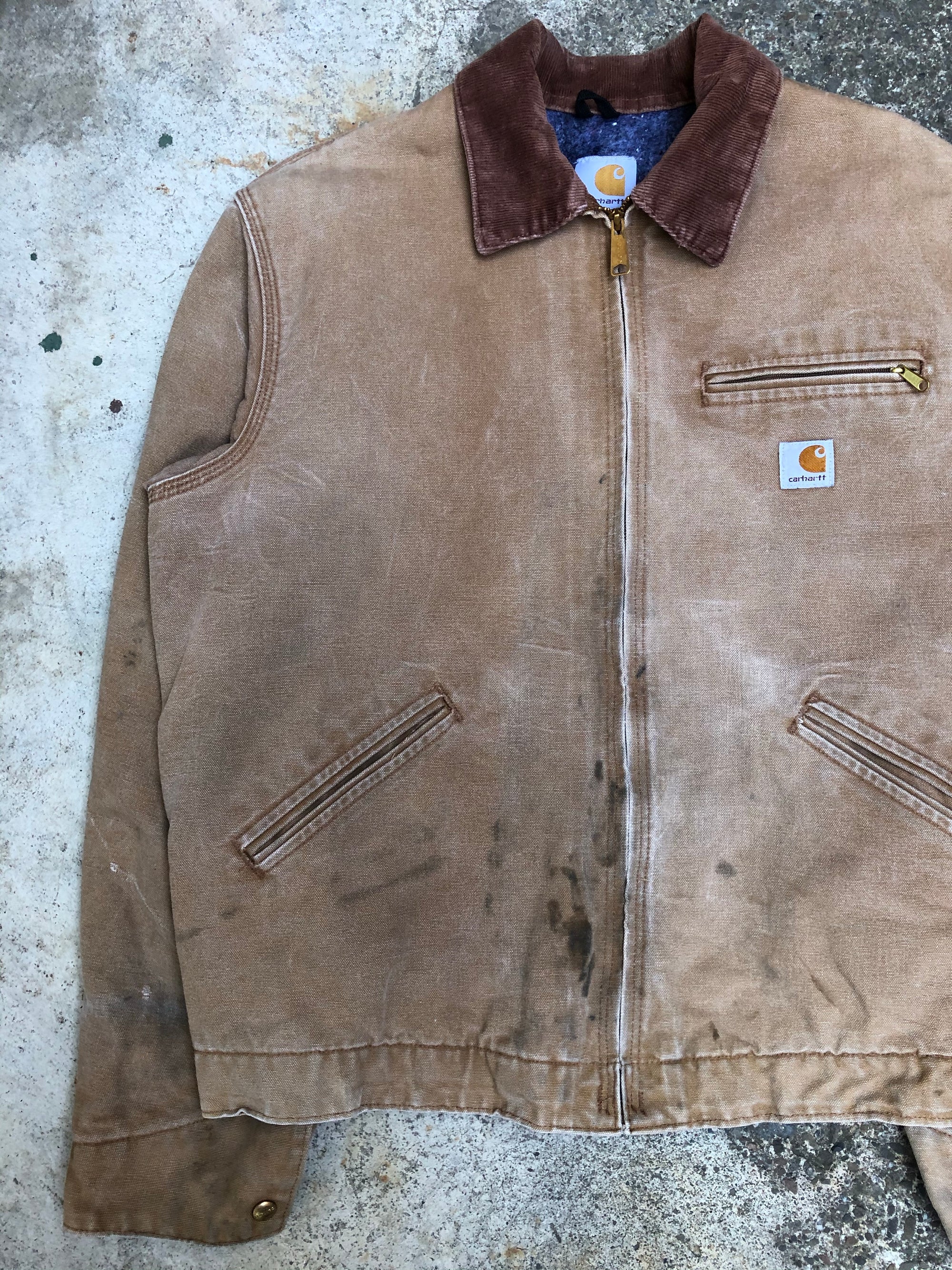 1990s Carhartt Worn In Tan Lined Work Jacket