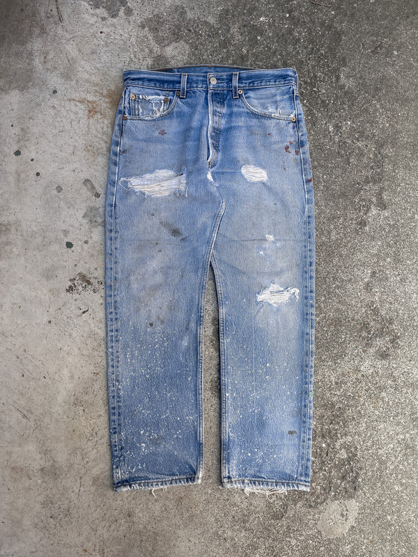 1990s Levi’s Distressed Worn In Blue 501XX (31X26)