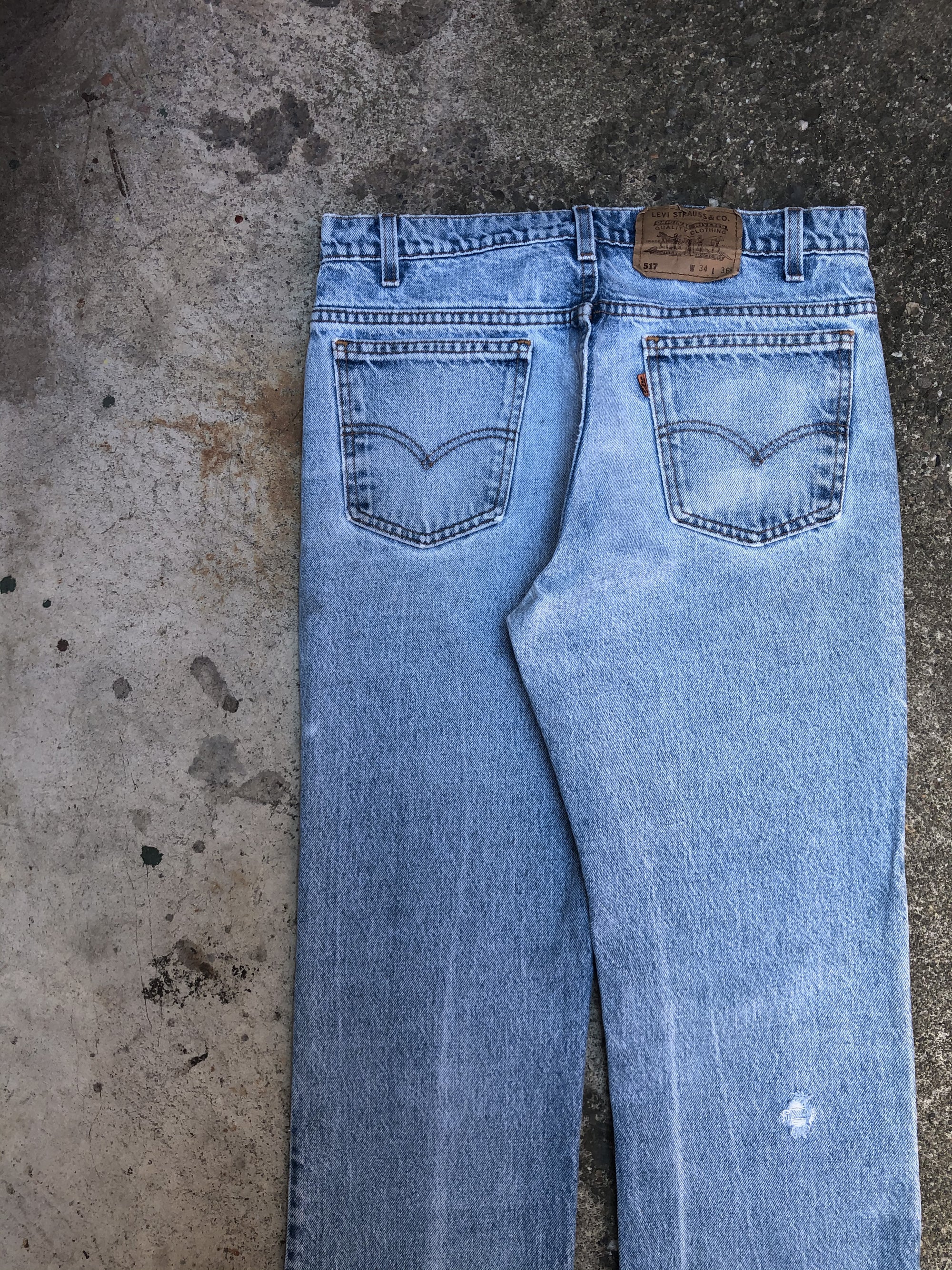 1990s Orange Tab Levis Faded Blue 517 (32X34)