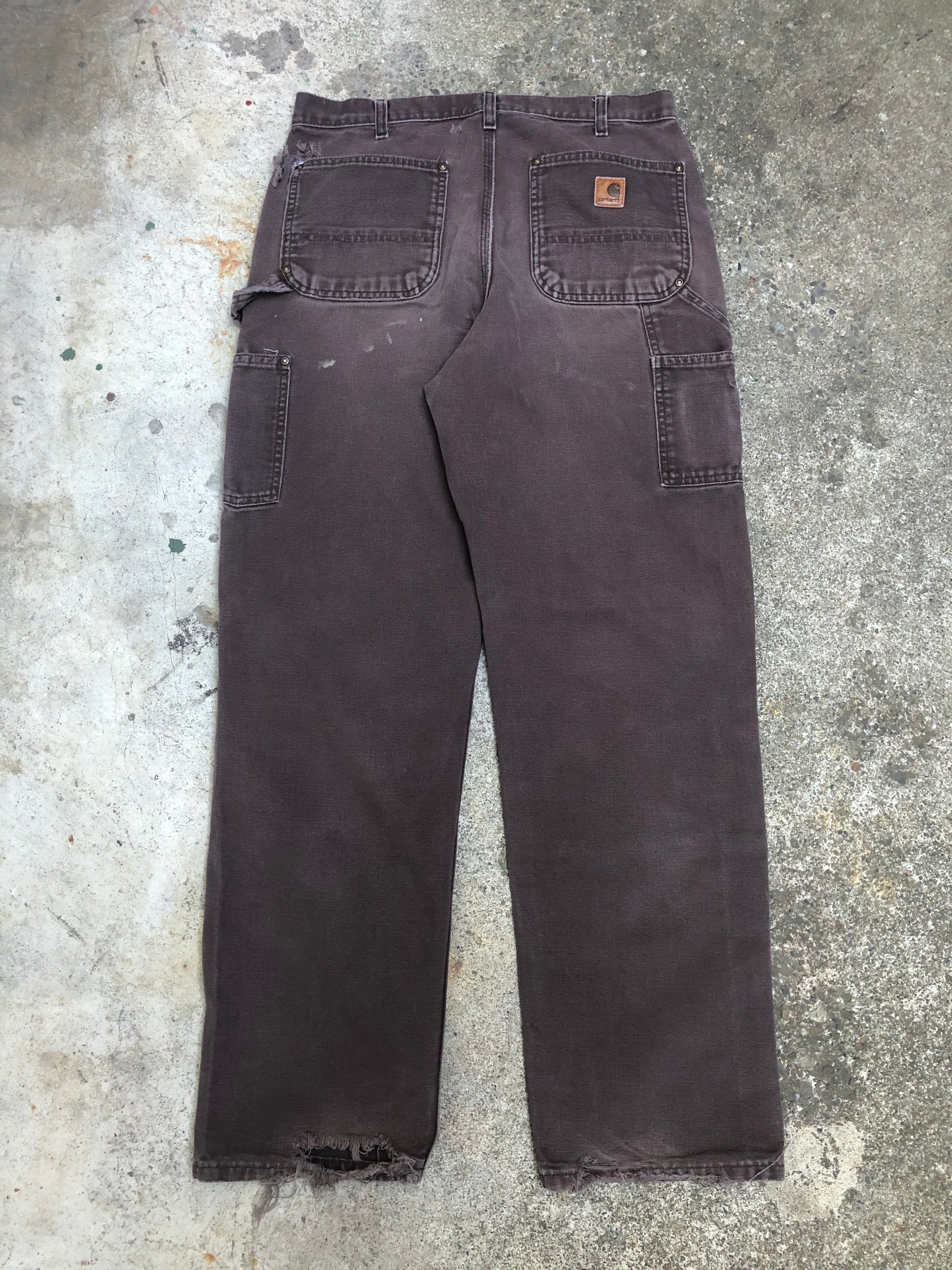 Carhartt B136 Dark Brown Double Front Knee Work Pants (32X32)