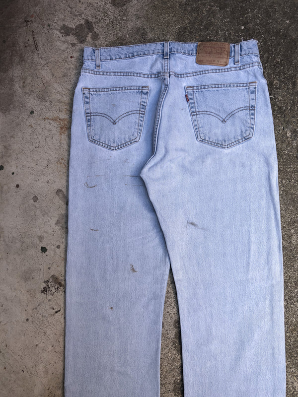 1990s Levis Light Wash Blue 505 Released Hem (35X33)