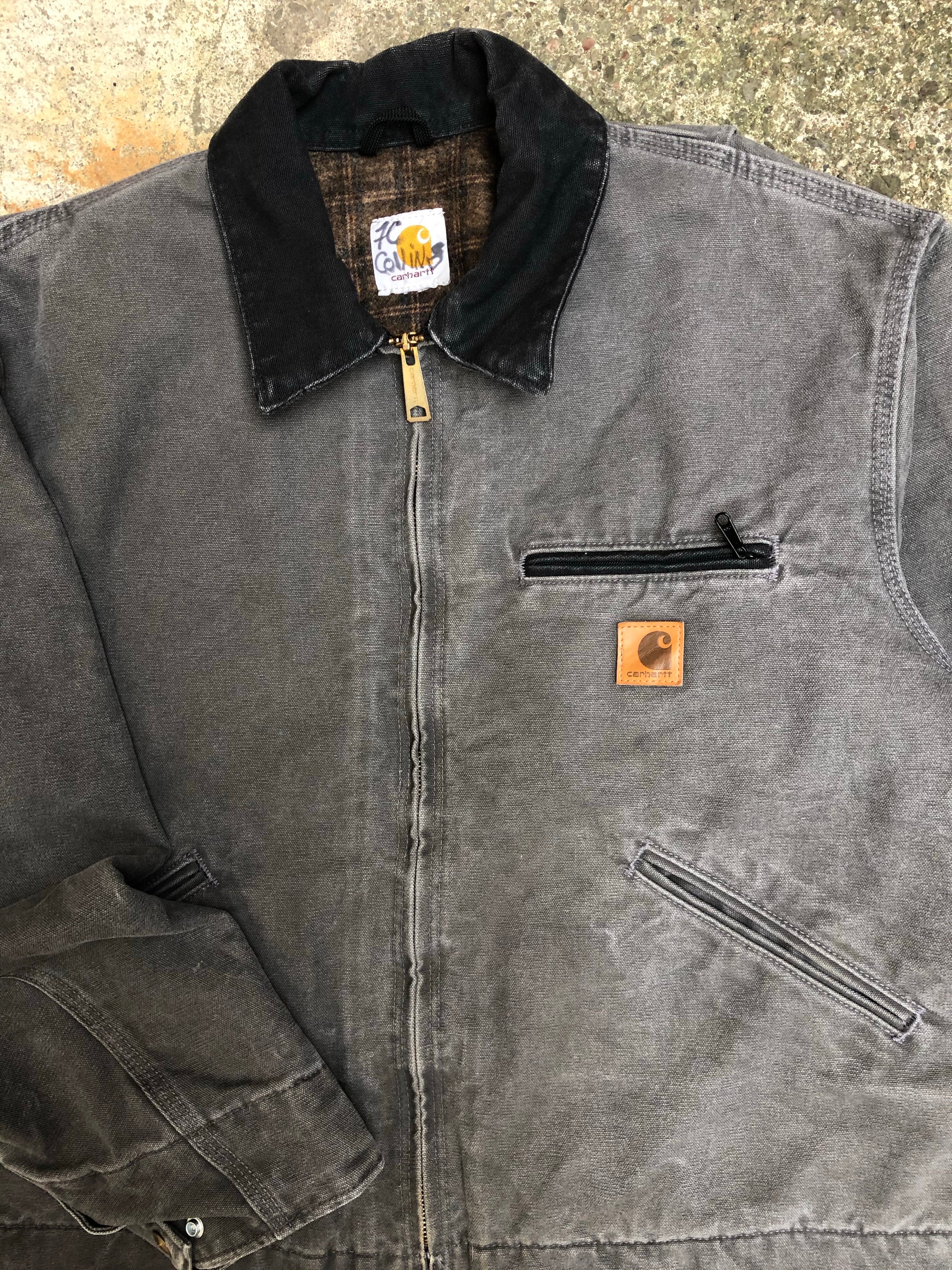 1990s Carhartt Cement Grey Lined Work Jacket (M/L)