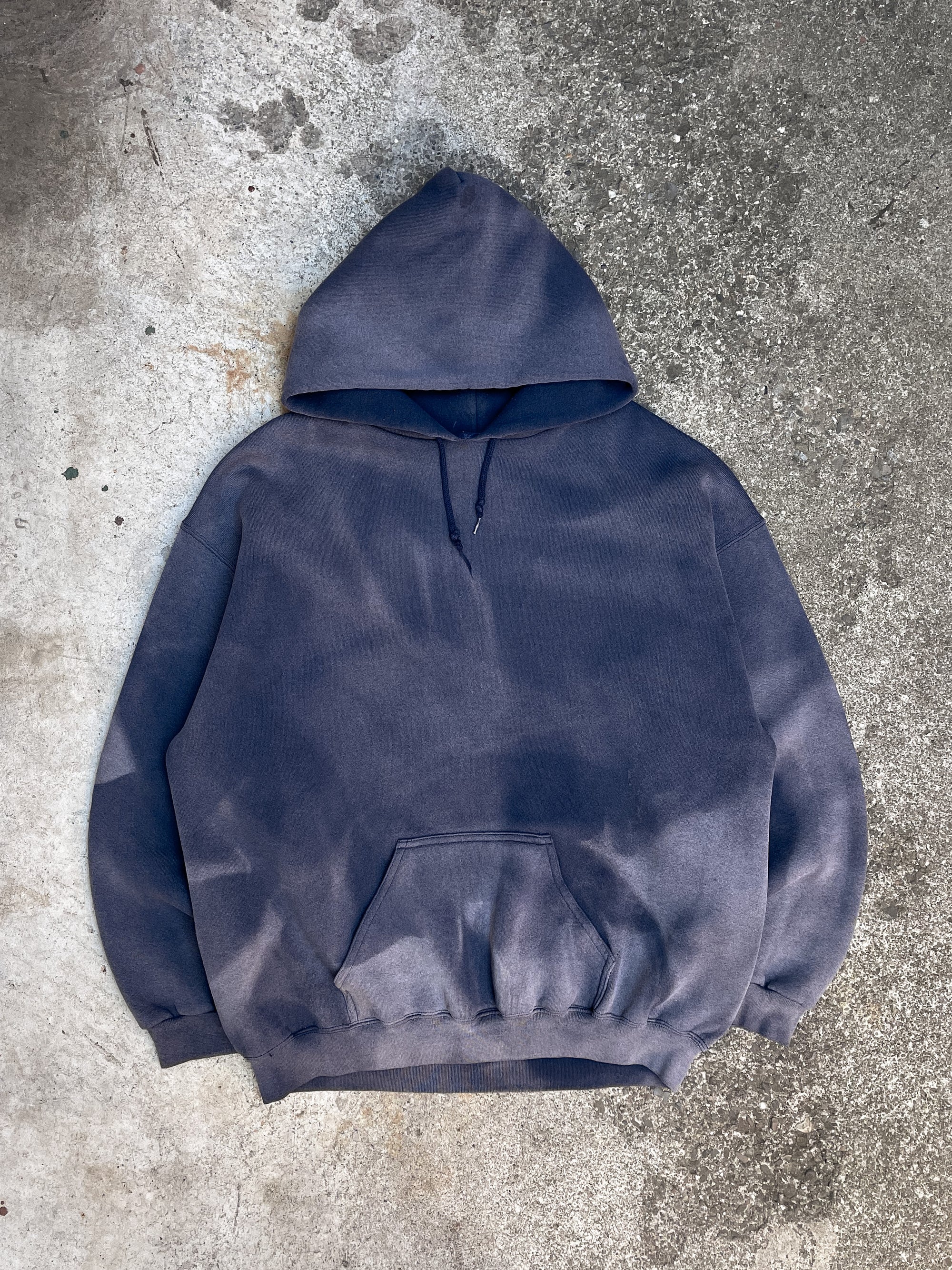 1990s Sun Faded Indigo Navy Hoodie