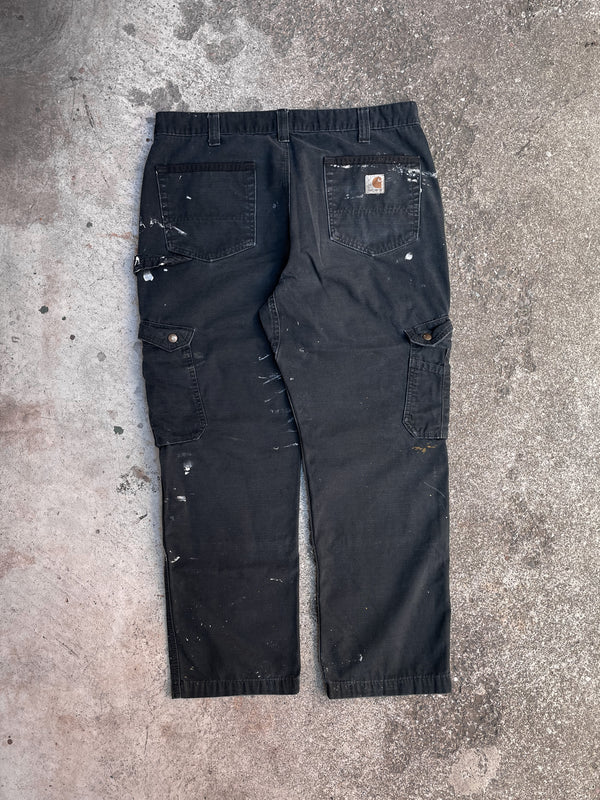 Carhartt B342 Painted Black Ripstop Cargo Pants (35X27)