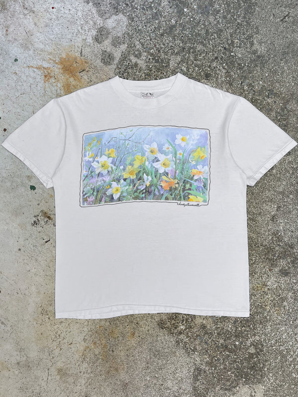 1990s “Flower Art” Single Stitched Tee (M)