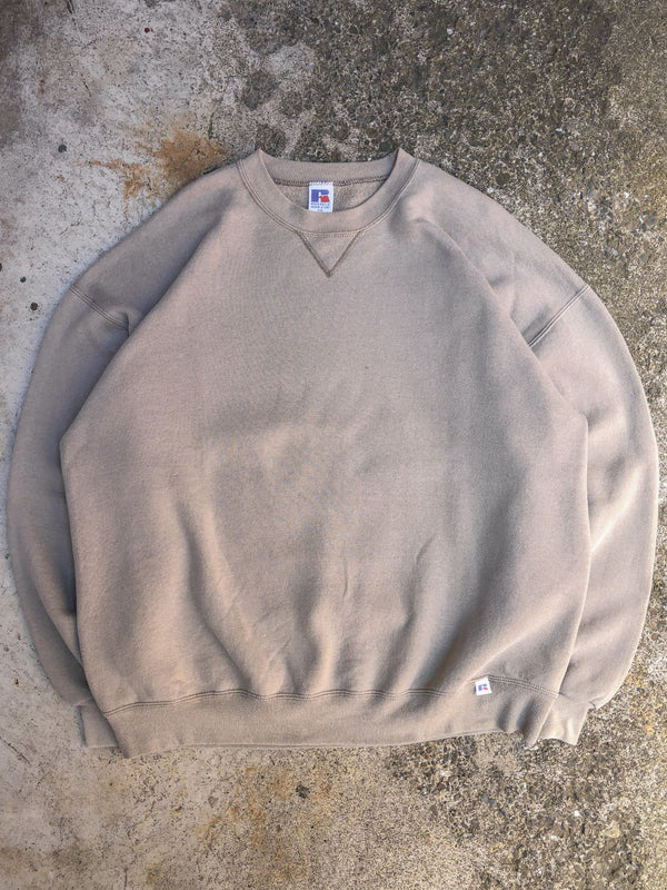 1990s Russell Sand Beige Blank Sweatshirt