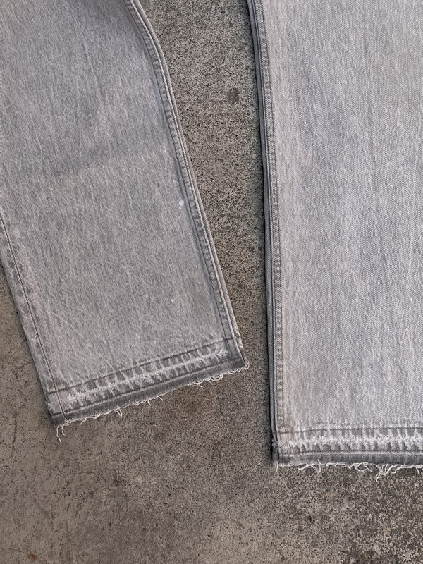 1980s Levis Faded Grey 501 Released Hem (36X31)