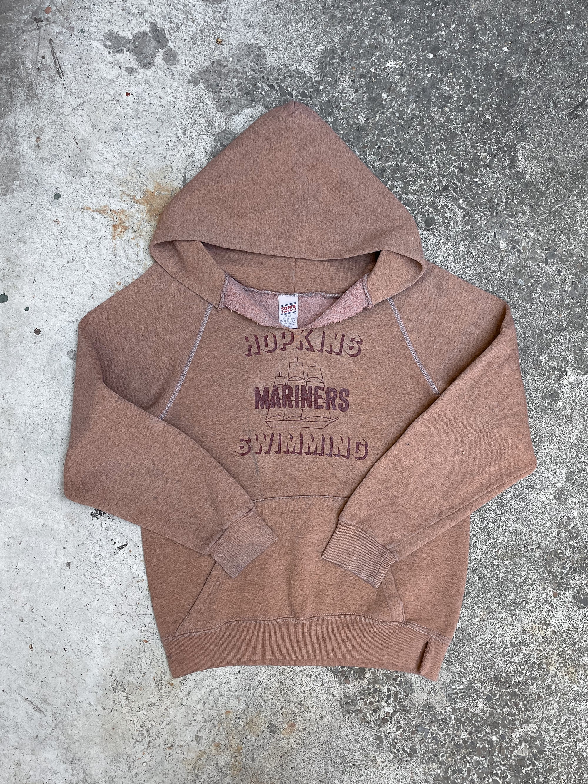 1980s “Hopkins Swimming” Distressed Raglan Hoodie