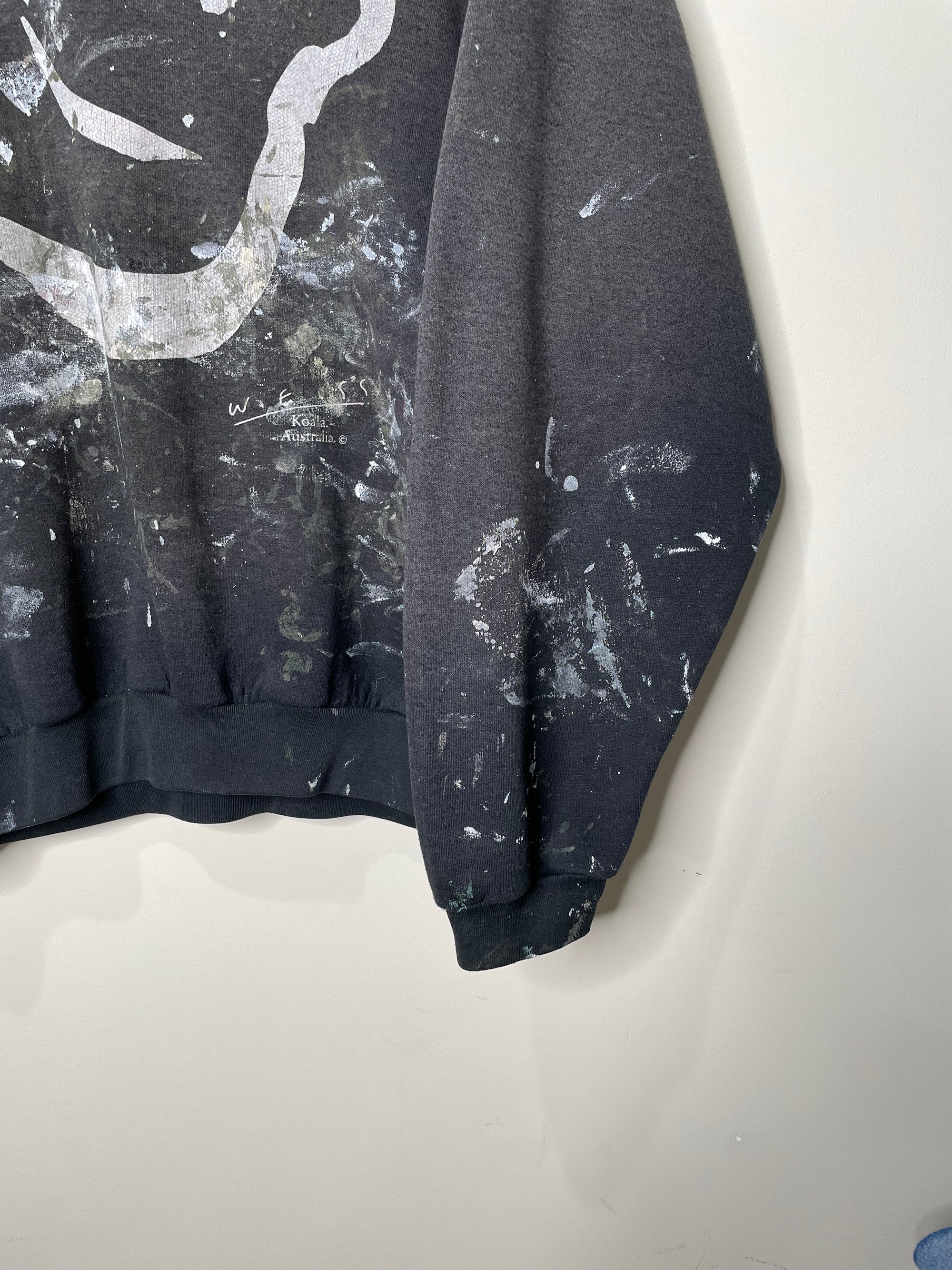 1990s Sun Faded Painted Black “Koala” Sweatshirt (L/XL)