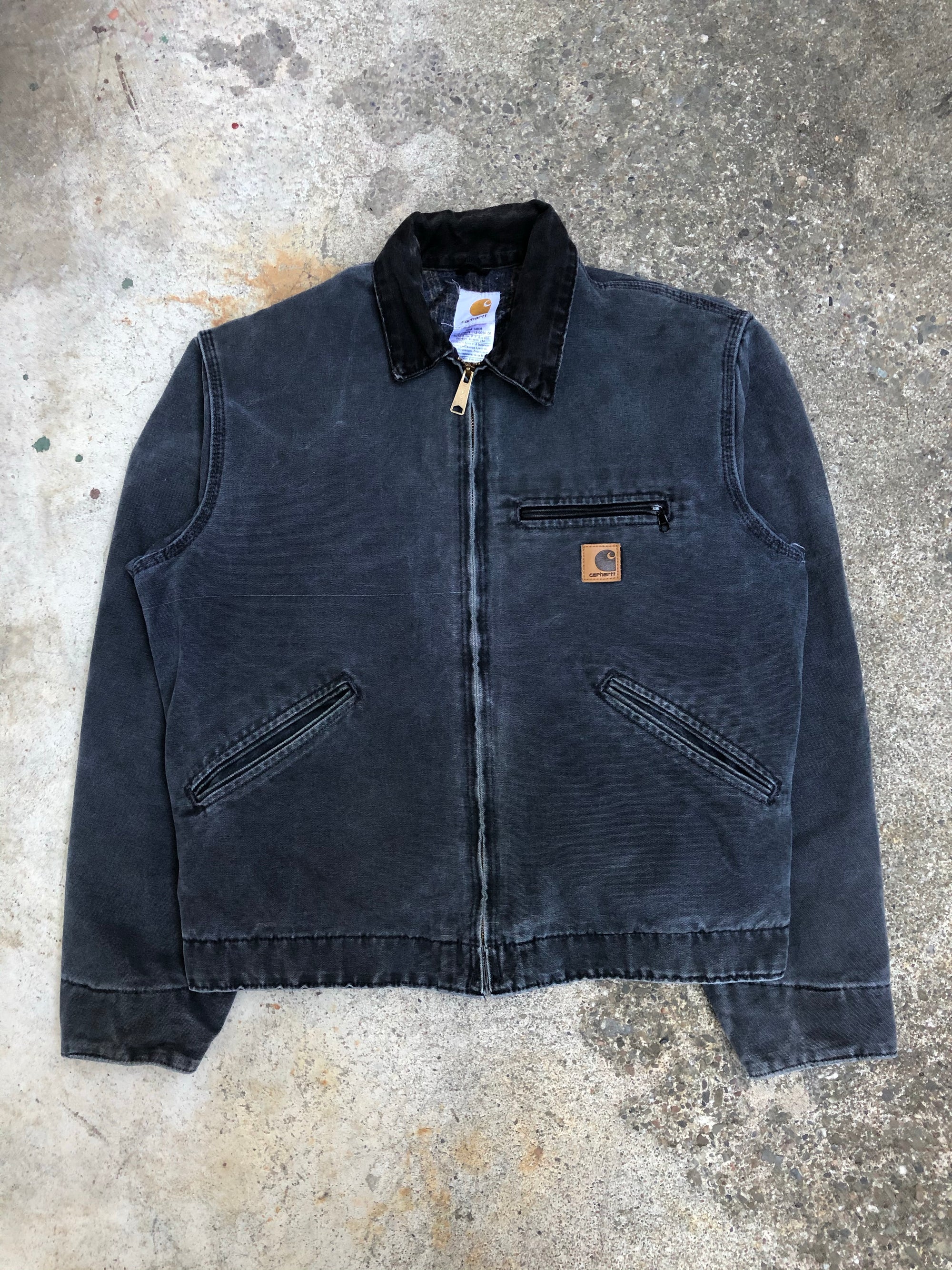 1990s Carhartt Faded Petrol Blue Lined Work Jacket