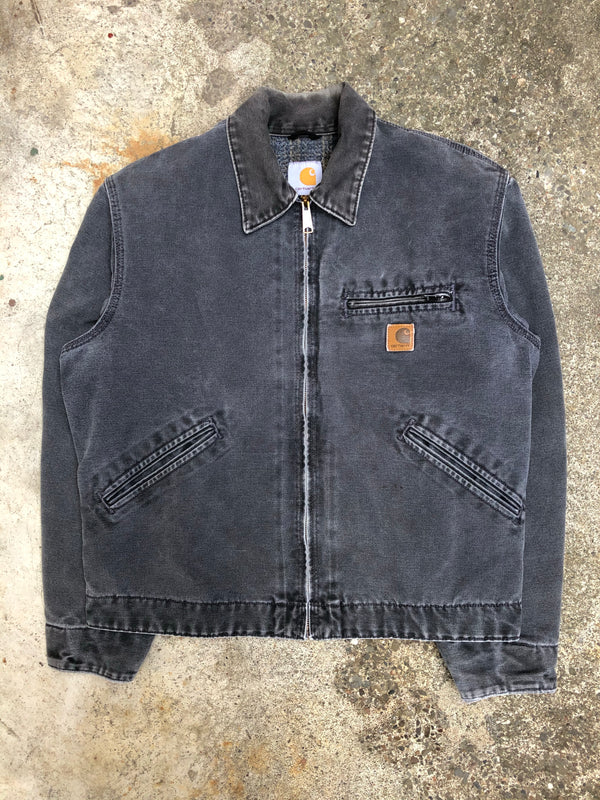 1990s Carhartt Faded Petrol Blue Lined Work Jacket